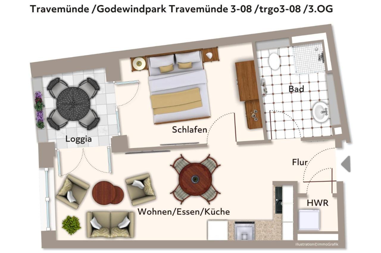 Ferienwohnung Godewindpark Travemuende Godewindpark Travemuende 3-08 Lübeck Exterior foto